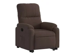 Poltrona| Poltrona Confortável | Poltrona reclinável elevatória tecido de microfibra SHL897380 Castanho