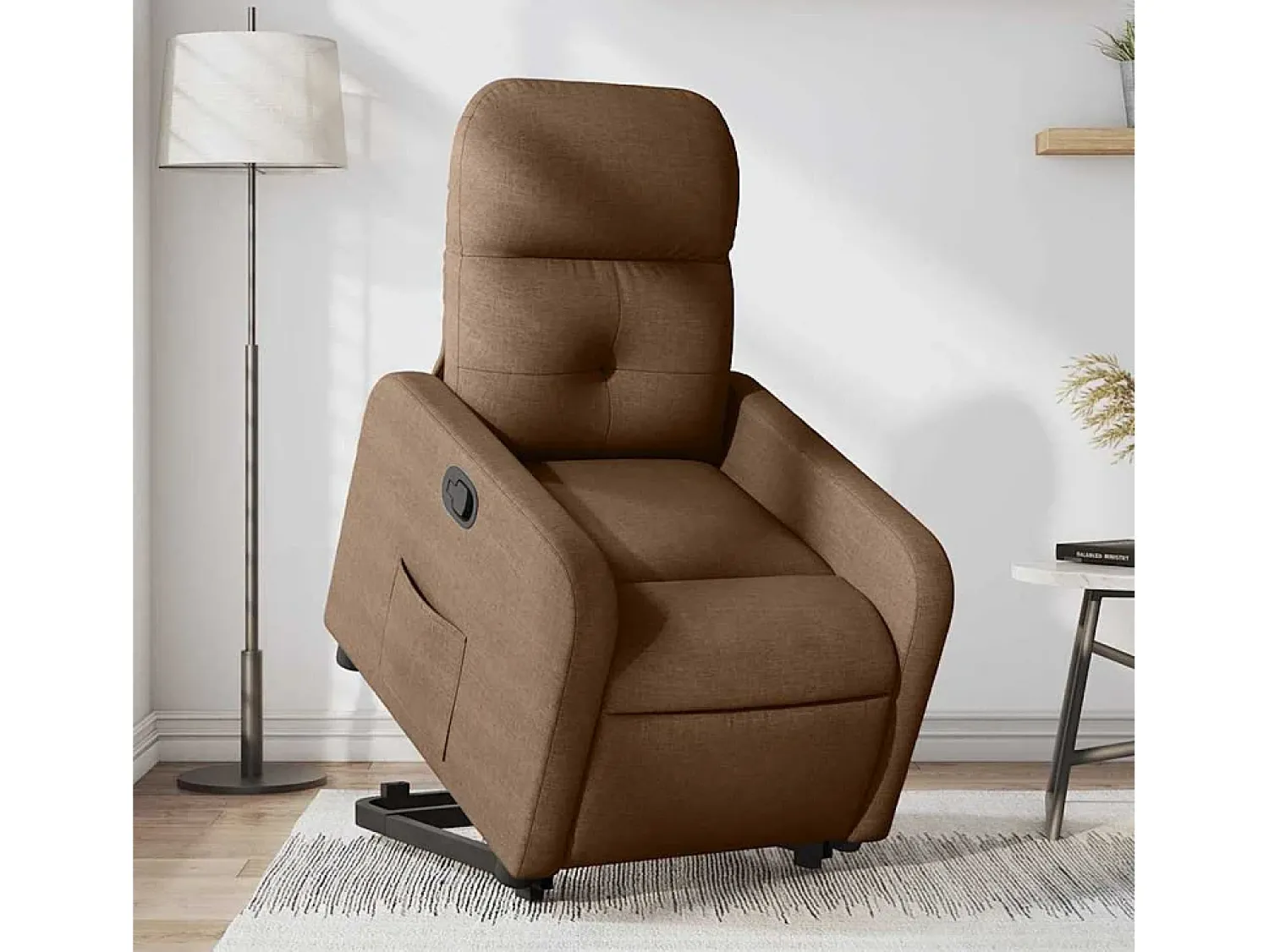 Poltrona* Poltrona Confortável | Poltrona reclinável elevatória tecido SHL152424 Castanho