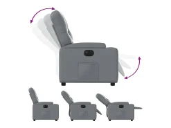 Poltrona| Poltrona Confortável | Poltrona reclinável elétrica couro artificial SHL503033 Cinzento