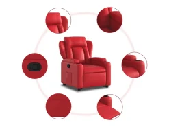 Poltrona Confortável | Poltrona reclinável elevatória couro artificial SHL319033^ Poltrona