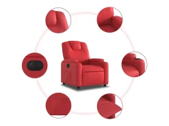 Poltrona| Poltrona Confortável | Poltrona reclinável elétrica couro artificial SHL708525 Vermelho