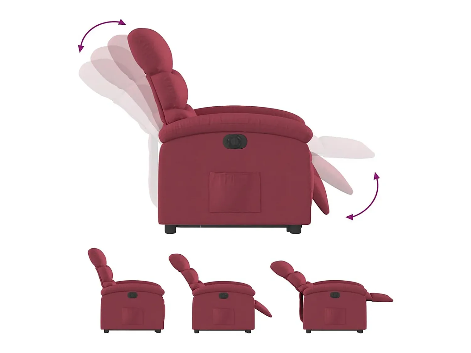 Poltrona| Poltrona Confortável | Poltrona reclinável elevatória elétrica tecido -tinto SHL493050 Vermelho