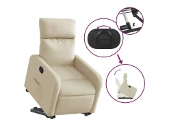 Poltrona* Poltrona Confortável | Poltrona reclinável elevatória tecido cor SHL782331 Creme