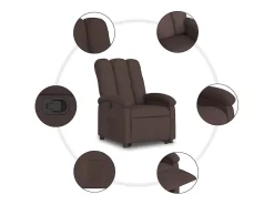 Hot Poltrona Confortável | Poltrona reclinável elevatória tecido -escuro SHL123284 Castanho