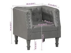 Poltrona* Poltrona Confortável em couro genuíno SHL135174 Cinzento