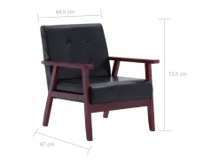Poltrona| Poltrona Confortável em couro artificial SHL88868 Preto