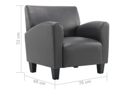 Poltrona| Poltrona Confortável em couro artificial SHL279780 Cinzento