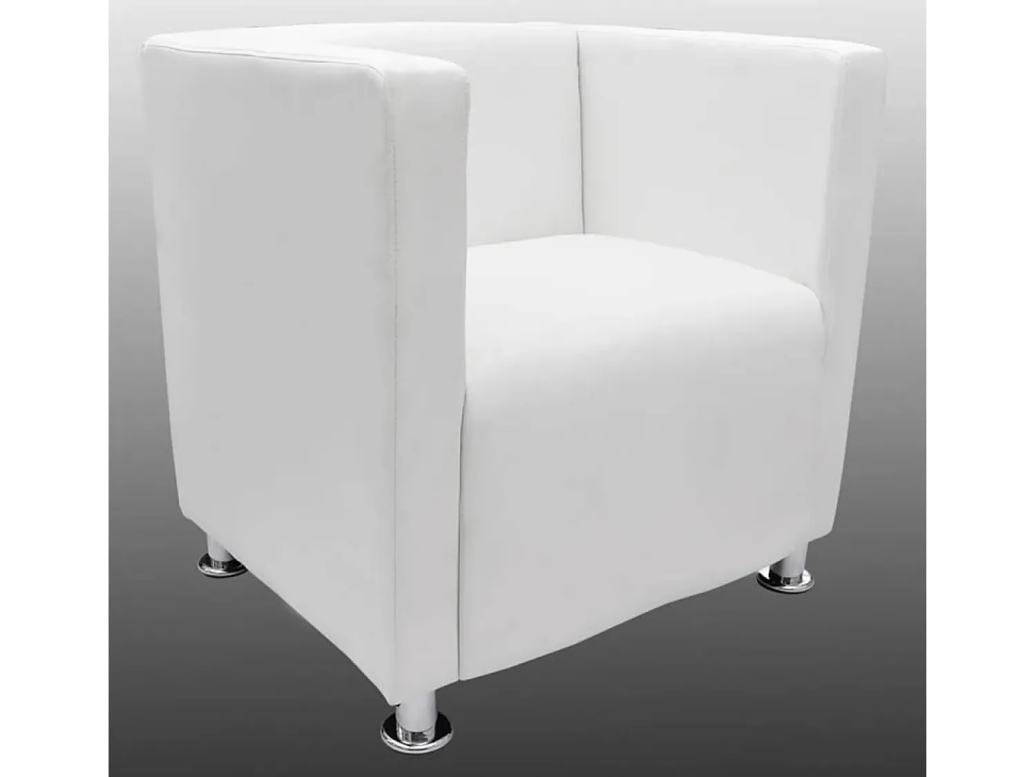 Poltrona| Poltrona Confortável em forma de cubo couro artificial SHL903660 Branco