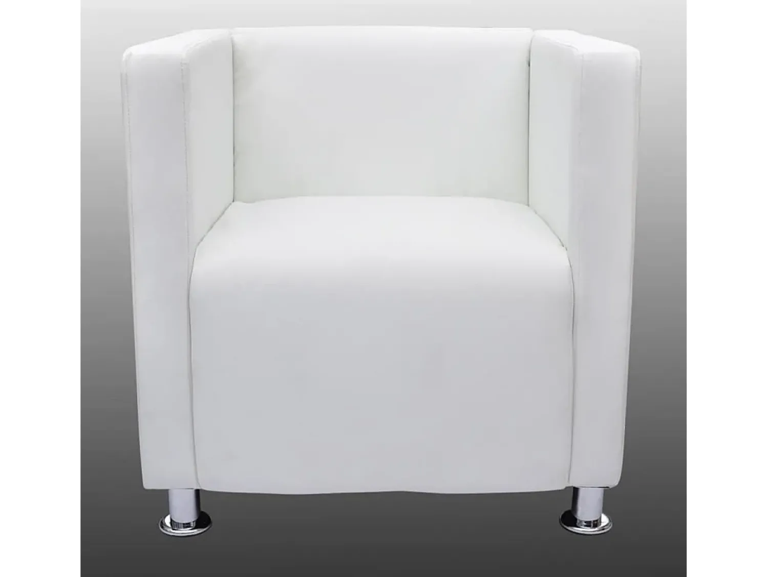 Poltrona| Poltrona Confortável em forma de cubo couro artificial SHL903660 Branco