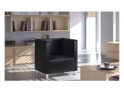 Poltrona Confortável em forma de cubo couro artificial SHL324825^ Poltrona