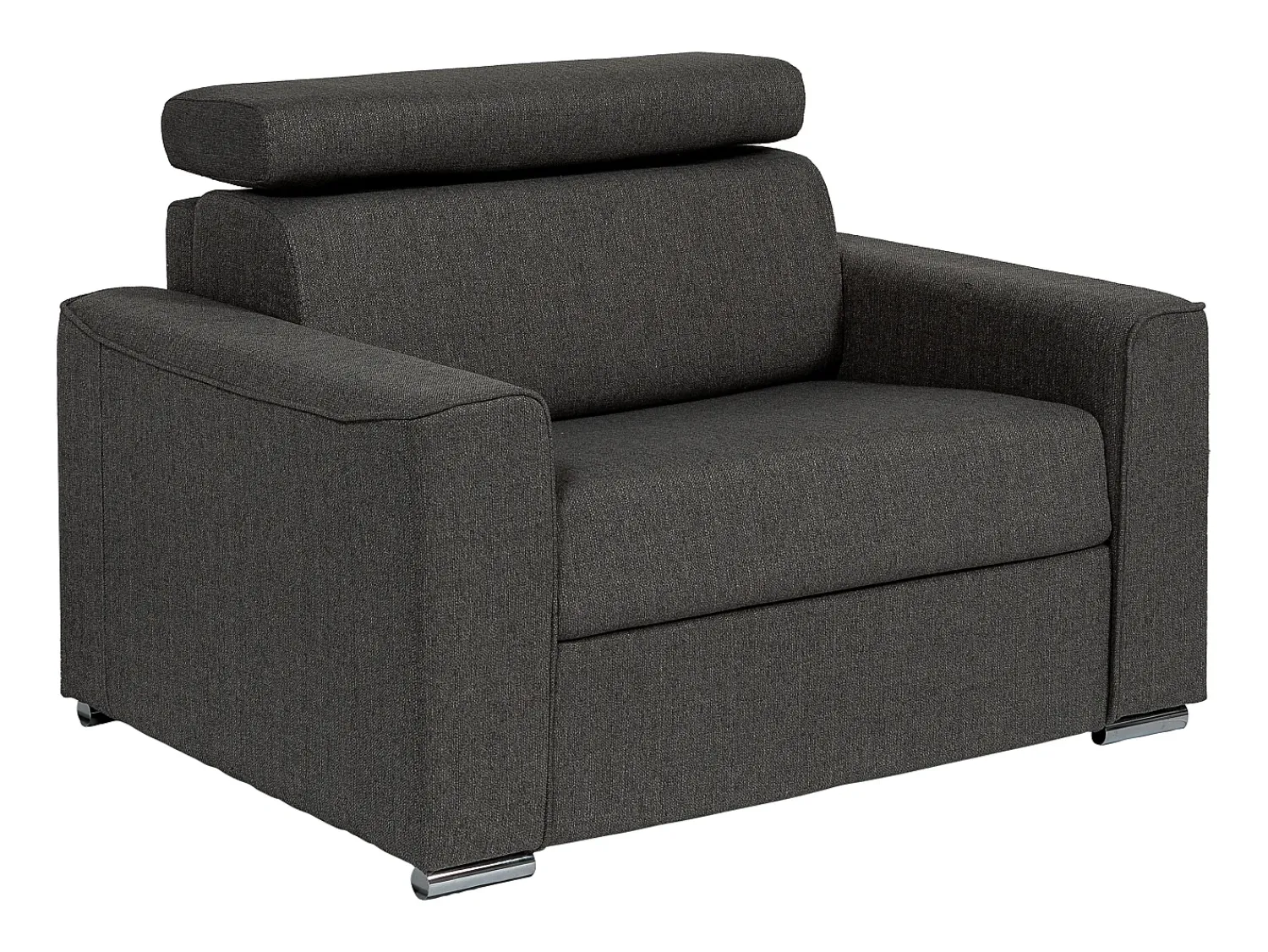 Vente-unique Poltrona convertível abertura rápida em tecido cinza, cama 70 cm e colchão 14 cm VIZIR^ Poltrona