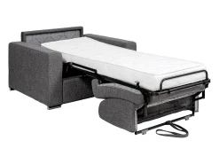 Poltrona|Vente-unique Poltrona convertível abertura rápida tecido cinza-claro, cama 70 cm e colchão 14 cm CALITO Cinzento claro