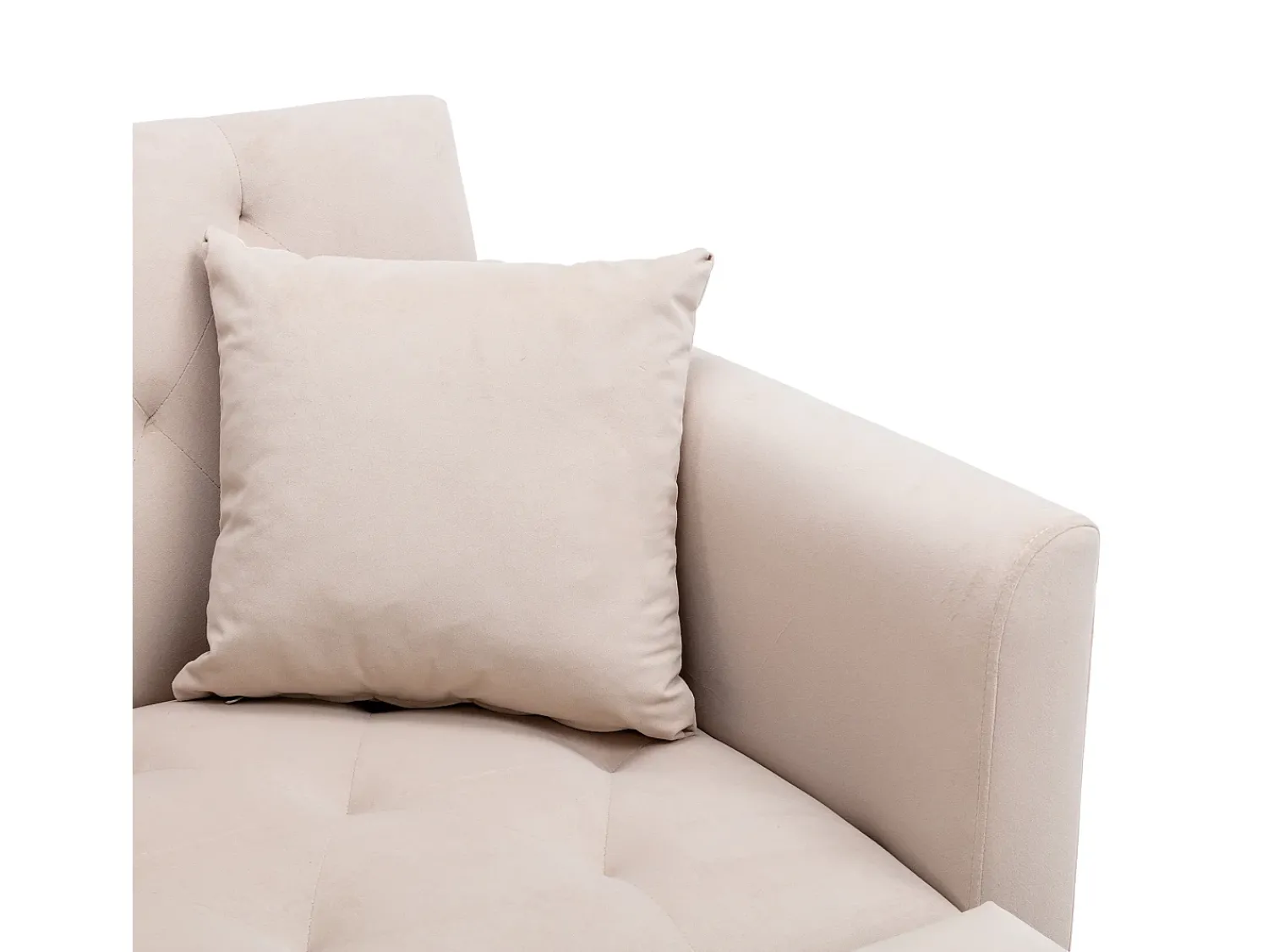 Poltrona*Hauss Spole Poltrona convertível em veludo com encosto regulável em 3 posições 165x90x77cm Bege