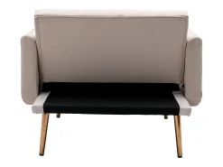 Poltrona*Hauss Spole Poltrona convertível em veludo com encosto regulável em 3 posições 165x90x77cm Bege