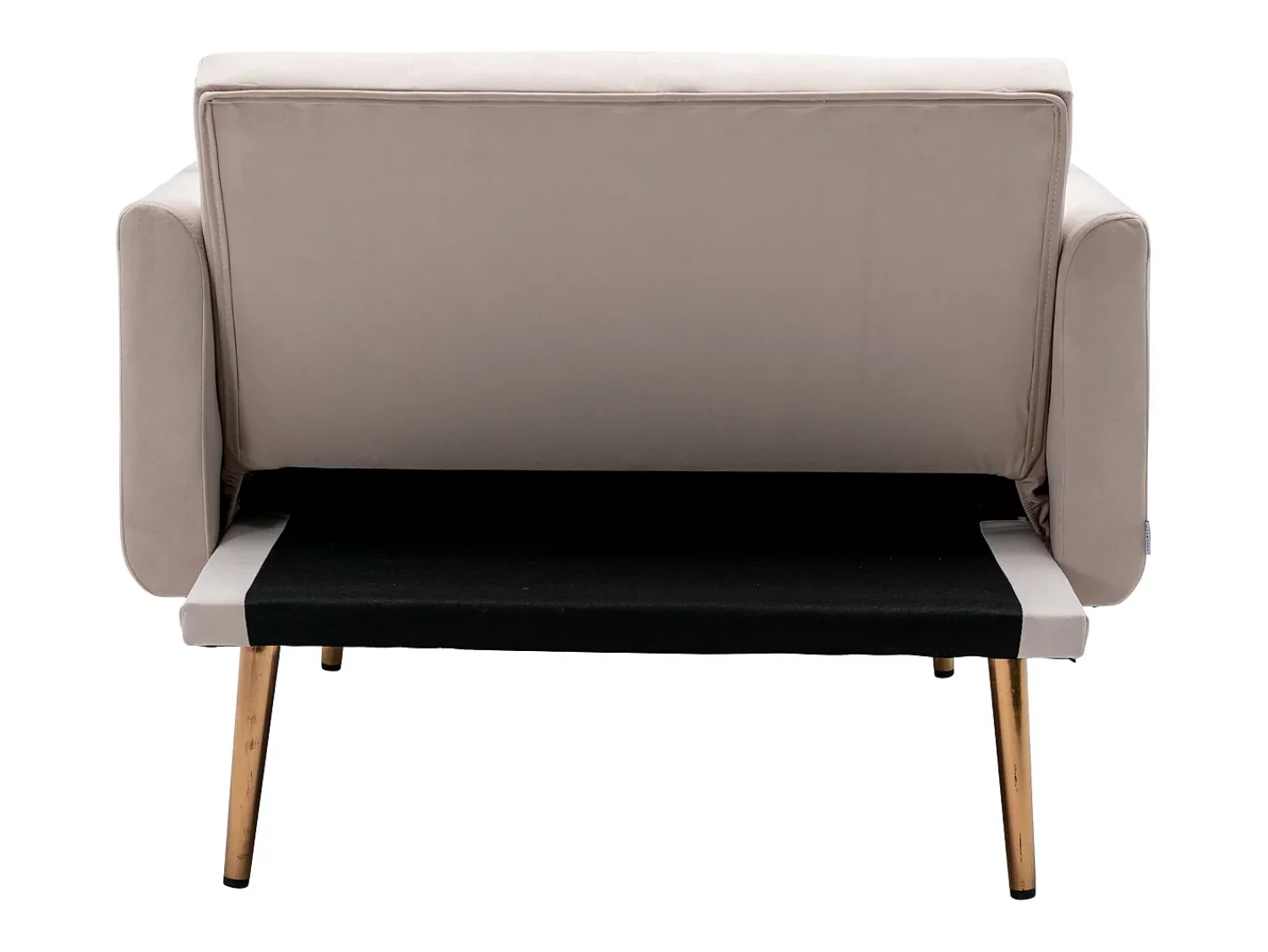 Poltrona*Hauss Spole Poltrona convertível em veludo com encosto regulável em 3 posições 165x90x77cm Bege