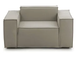 Poltrona*Talamo Italia Poltrona Cristiana, Poltrona de sala, 100% Made in Italy, Poltrona relaxante em tecido acolchoado, 160x95h70 cm, Taupe Cinzento