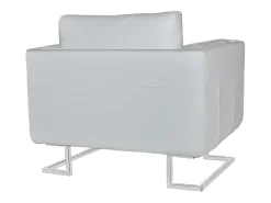 Poltrona* Poltrona cubo com pés cromados couro artificial PT393021 Branco