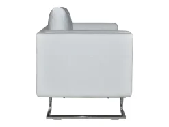 Poltrona* Poltrona cubo com pés cromados couro artificial PT393021 Branco