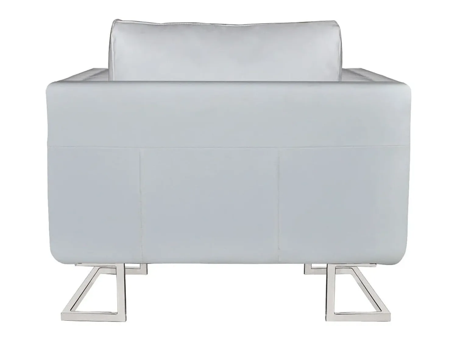 Poltrona* Poltrona cubo com pés cromados couro artificial PT393021 Branco