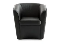 Poltrona|Talamo Italia Poltrona Dabbiat, Poltrona de sala de estar, 100% Fabricado na Itália, Poltrona relaxante em couro ecológico, 70x60h74 cm, Preto