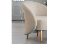 Poltrona|Talamo Italia Poltrona Dabdal, Poltrona lounge design, 100% Made in Italy, Poltrona relaxante em tecido acolchoado, 70x60h80 cm, Taupe Cinzento