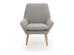 Outlet Talamo Italia Poltrona Dabdall, poltrona lounge design, 100% Made in Italy, poltrona relaxante em tecido acolchoado, 80x70h95 cm, Cinza Cinzento