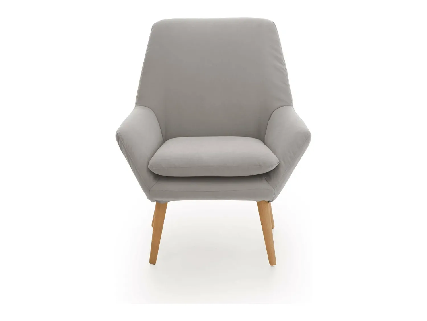 Outlet Talamo Italia Poltrona Dabdall, poltrona lounge design, 100% Made in Italy, poltrona relaxante em tecido acolchoado, 80x70h95 cm, Cinza Cinzento