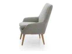 Outlet Talamo Italia Poltrona Dabdall, poltrona lounge design, 100% Made in Italy, poltrona relaxante em tecido acolchoado, 80x70h95 cm, Cinza Cinzento