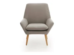 Poltrona*Talamo Italia Poltrona Dabdall, Poltrona design para sala, 100% Fabricado na Itália, Poltrona relaxante em tecido acolchoado, 80x70h95 cm, Taupe Cinzento