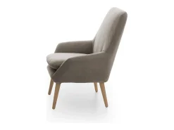 Poltrona*Talamo Italia Poltrona Dabdall, Poltrona design para sala, 100% Fabricado na Itália, Poltrona relaxante em tecido acolchoado, 80x70h95 cm, Taupe Cinzento