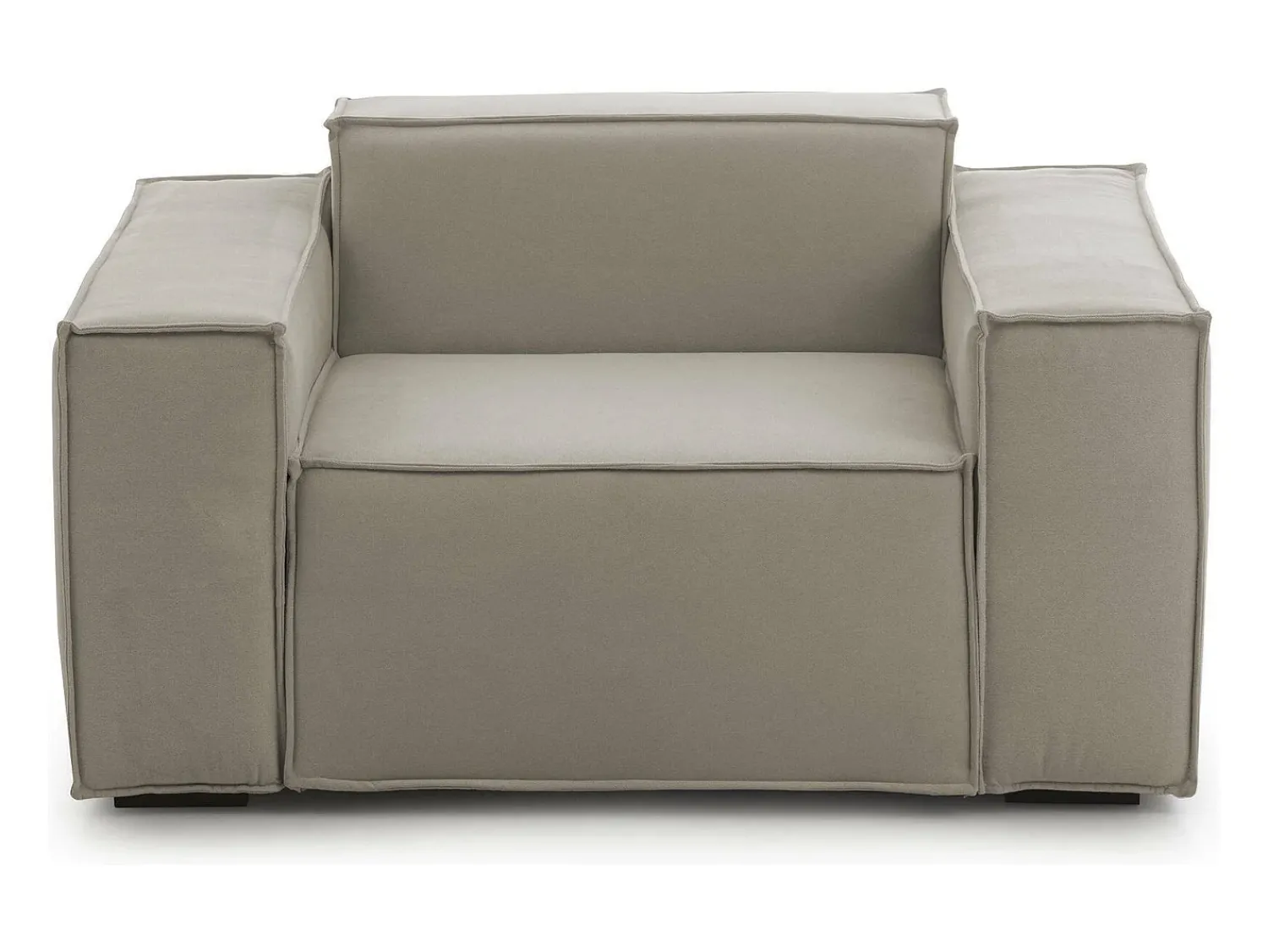 Poltrona|Talamo Italia Poltrona Dbrogn, Poltrona de sala, 100% Fabricado na Itália, Poltrona relaxante em tecido acolchoado, 160x95h70 cm, Taupe Cinzento