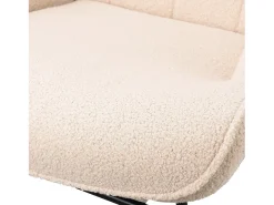 Poltrona de balanço de pelúcia estilo ursinho de pelúcia, poltrona de leitura acolchoada, encosto xadrez, Bege