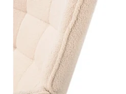 Poltrona de balanço de pelúcia estilo ursinho de pelúcia, poltrona de leitura acolchoada, encosto xadrez, Bege