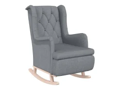 Clearance vidaxl Poltrona de baloiço com banco tecido -claro Cinzento