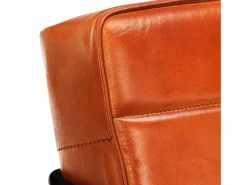 Poltrona de couro genuíno cor bronze PT361745^ Poltrona