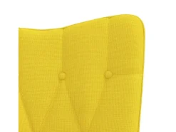 Hot vidaxl Poltrona de descanso com banco tecido mostarda Amarelo