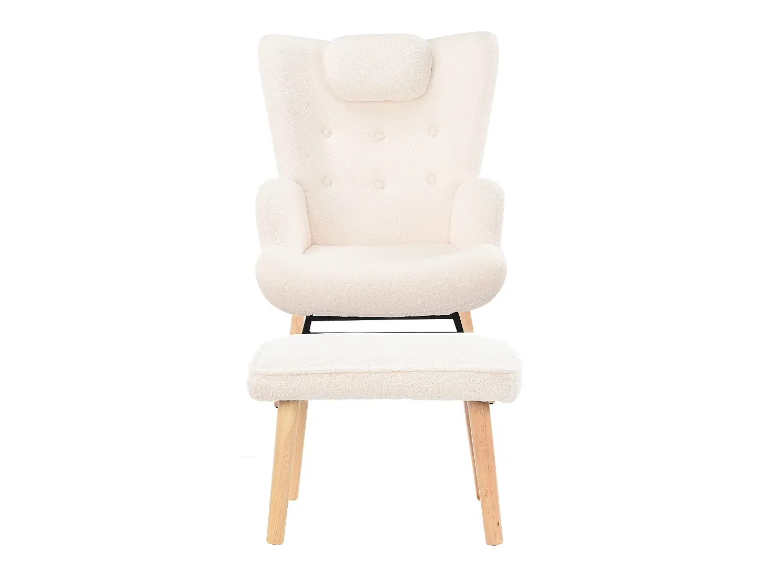 Poltrona| Poltrona de leitura com apoio para os pés e encosto ajustável, com bolso lateral para sala de estar, branca Branco