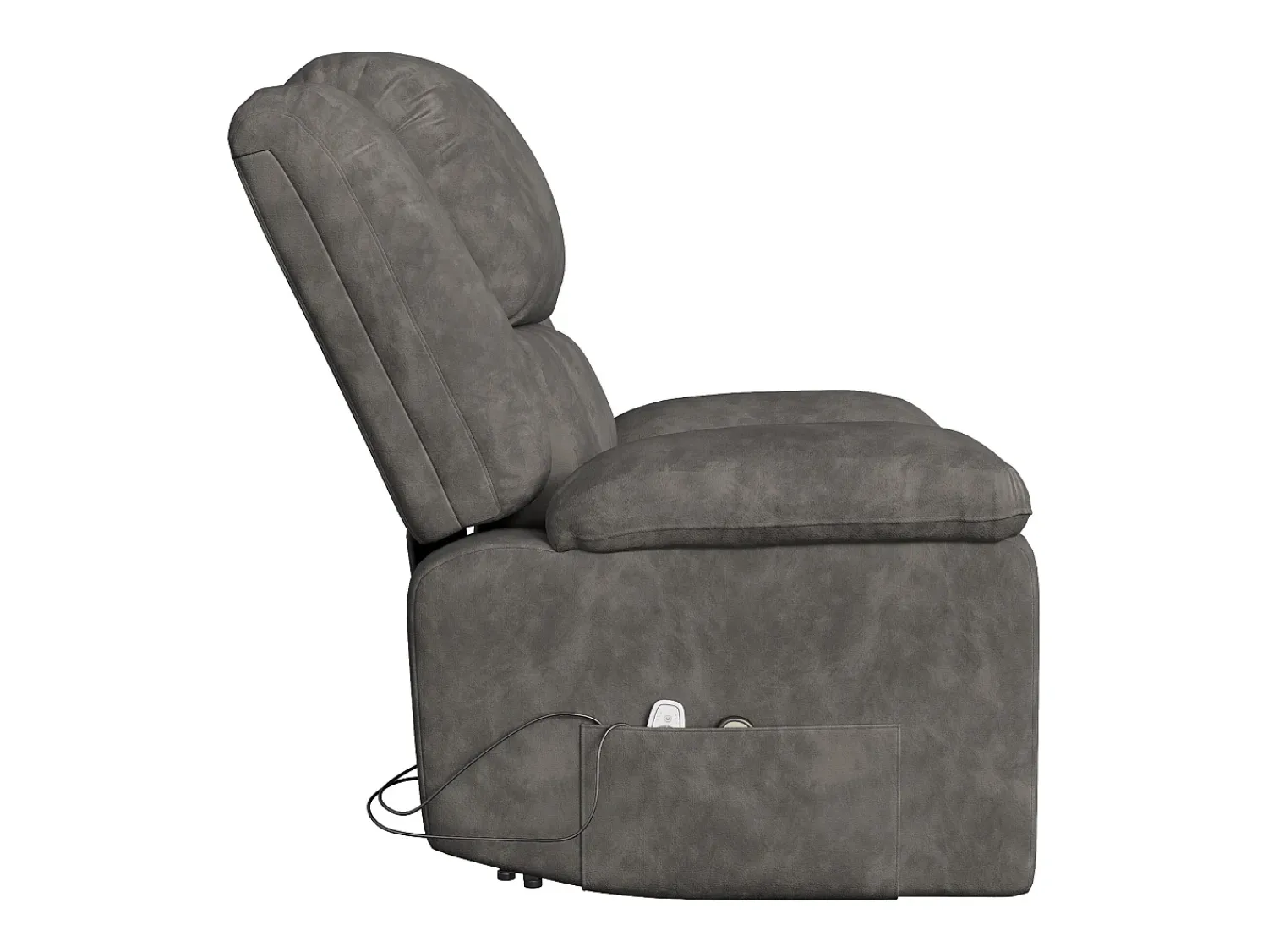 Poltrona* Poltrona de massagem elétrica para relaxamento - Ajuste de vibração e calor, bolsos laterais - Cinza Cinzento
