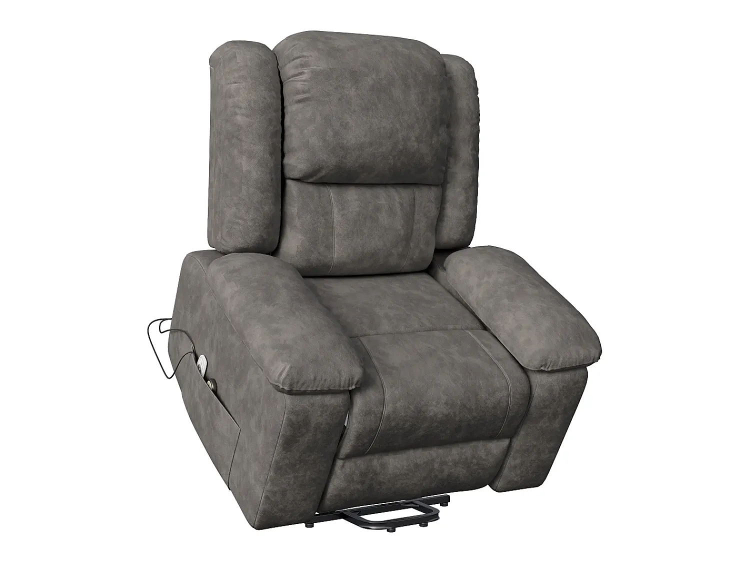 Poltrona* Poltrona de massagem elétrica para relaxamento - Ajuste de vibração e calor, bolsos laterais - Cinza Cinzento