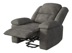 Poltrona* Poltrona de massagem elétrica para relaxamento - Ajuste de vibração e calor, bolsos laterais - Cinza Cinzento