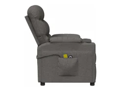 Clearance vidaxl Poltrona de massagens elétrica tecido cinza-escuro Cinzento