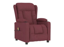 vidaxl Poltrona de massagens elétrica reclinável tecido tinto^ Poltrona