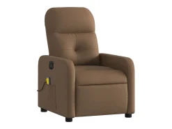 New Poltrona de massagens reclinável elétrica tecido SHL975861 Castanho