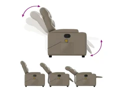 Poltrona* Poltrona de massagens reclinável couro artificial cappuccino SHL692346 Castanho