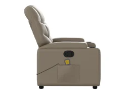 Poltrona* Poltrona de massagens reclinável couro artificial cappuccino SHL692346 Castanho