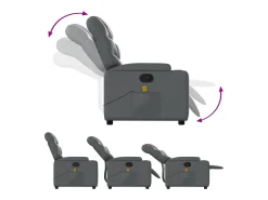 Hot vidaxl Poltrona de massagens reclinável couro artificial Cinzento