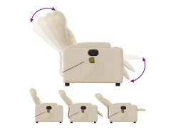 Hot Poltrona de massagens reclinável elétrica tecido SHL337139 Creme
