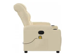 Poltrona* Poltrona de massagens reclinável tecido cor SHL132587 Creme