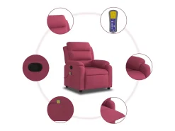 Poltrona| Poltrona de massagens reclinável veludo tinto SHL759526 Vermelho