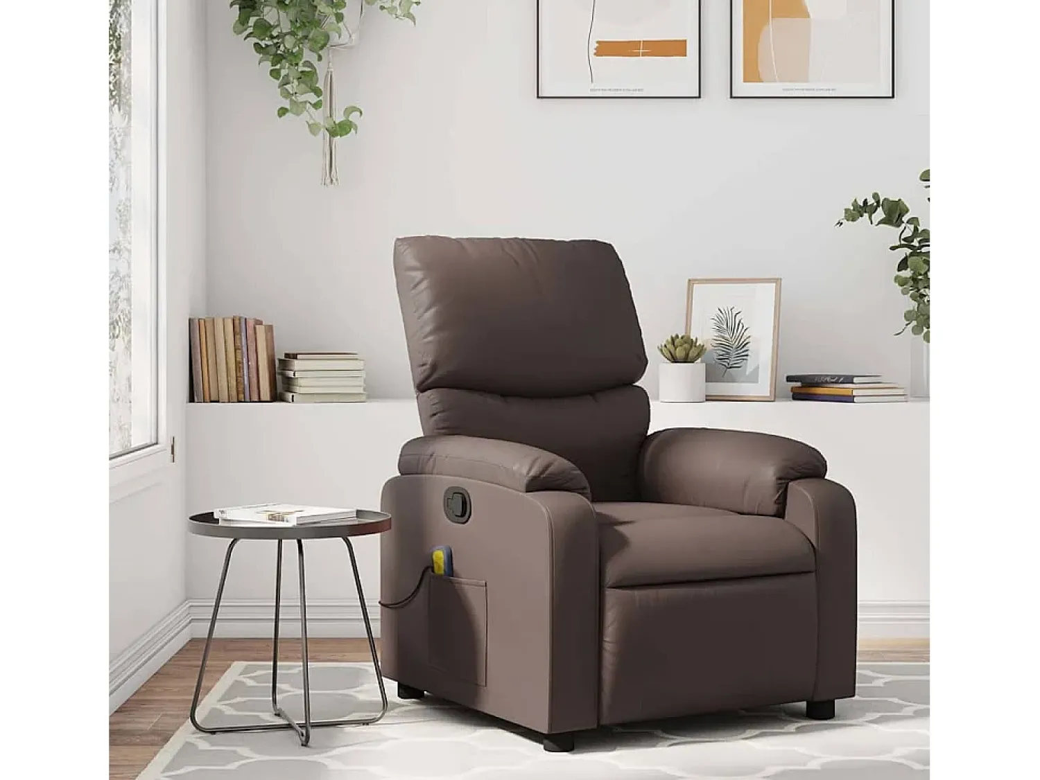 Poltrona de massagens reclinável couro artificial SHL24826^ Poltrona